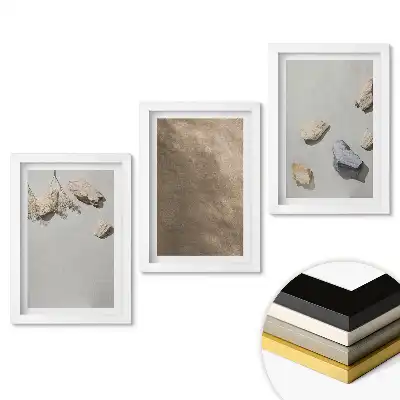 Keretezett képszett minimalista természetes textúrákkal
