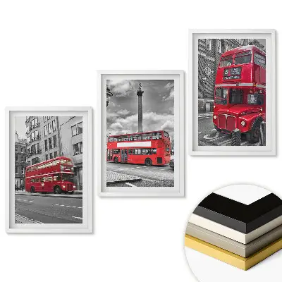 Keretezett képszett Piros buszok Londonban
