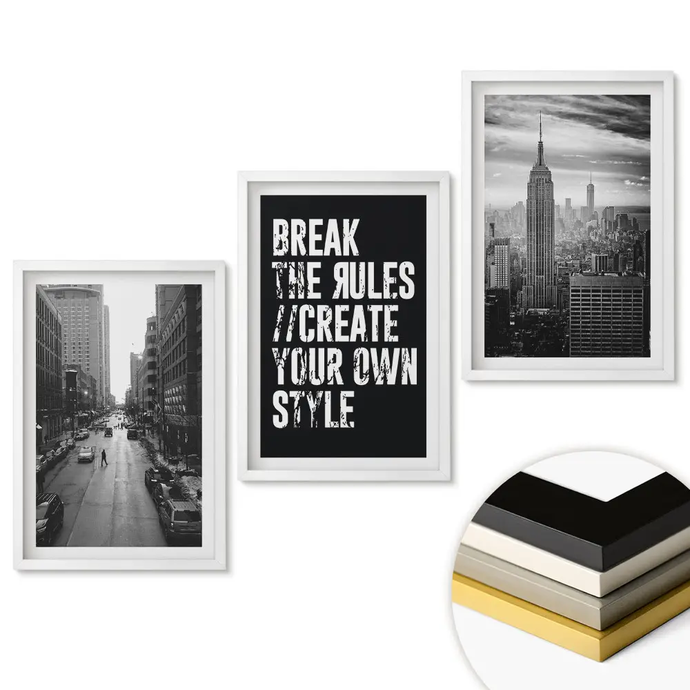 Keretezett triptichon Modern városi stílus inspirációk
