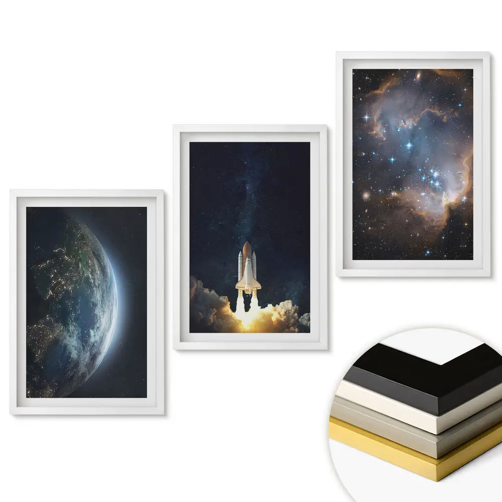 Űrutazás galaxisokon keresztül keretezett képszett