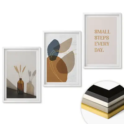 Keretezett képszett stílusos grafikával modern belső terekbe