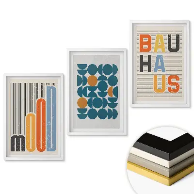 Keretezett kép szett Modern grafika Bauhaus stílusban