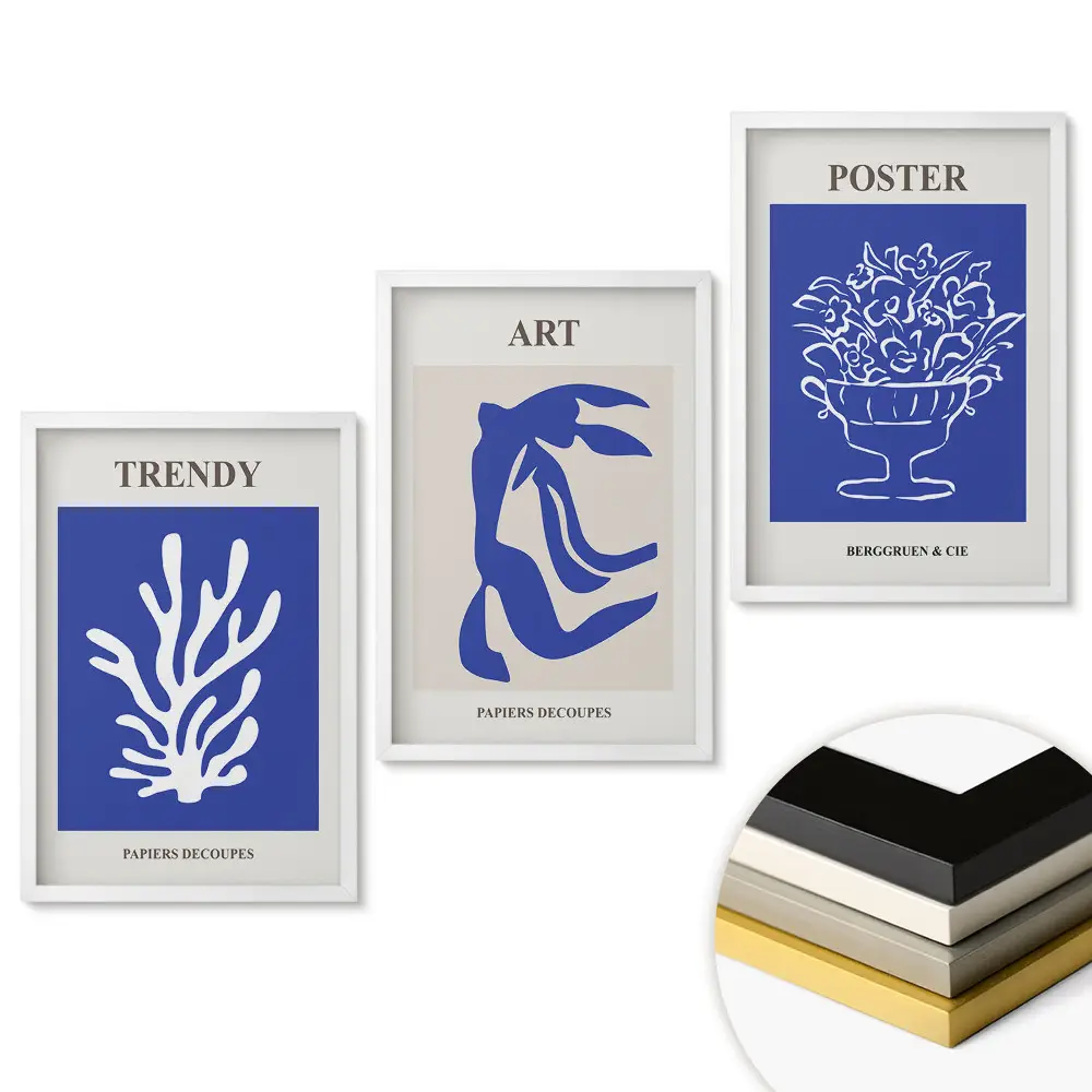 Keretezett triptichon Modern grafika művészi stílusban