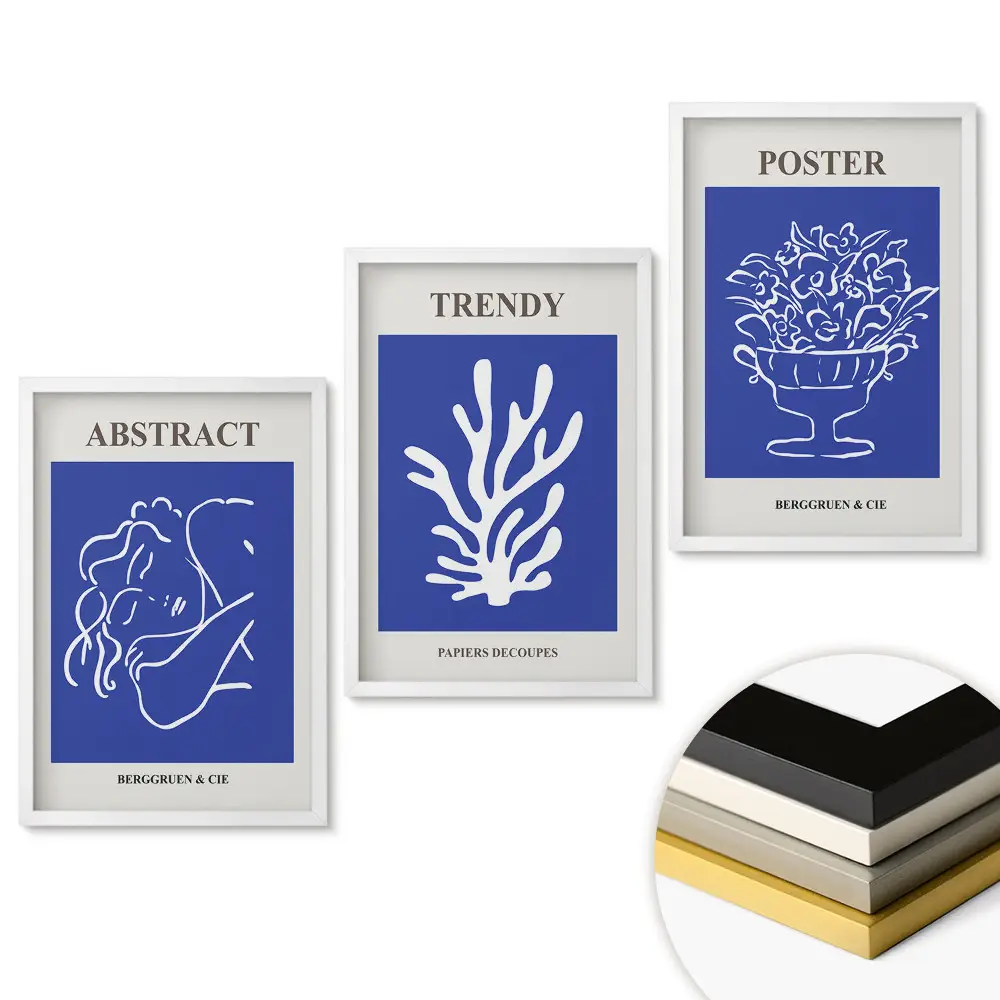 Modern grafika intenzív színekben keretes triptichon
