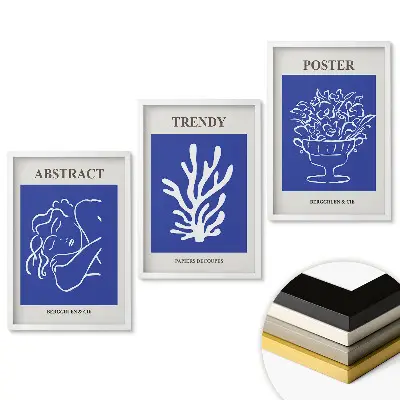 Keretezett triptichon Modern grafika intenzív színekben