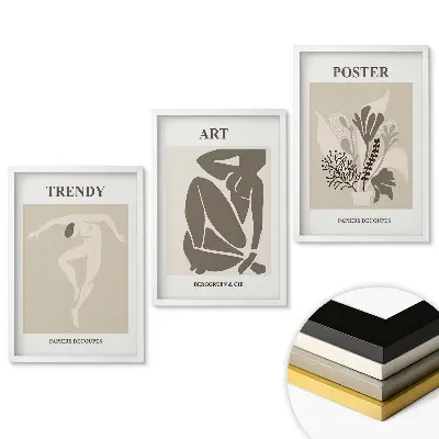 Modern grafika szett visszafogott színekben keretes kivitelben