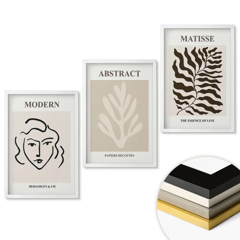 Keretezett triptichon Modern művészet minimalista stílusban
