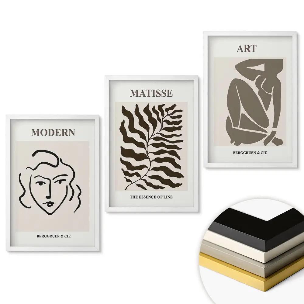 Minimalista inspirációk a modern művészetben keretezett triptichon