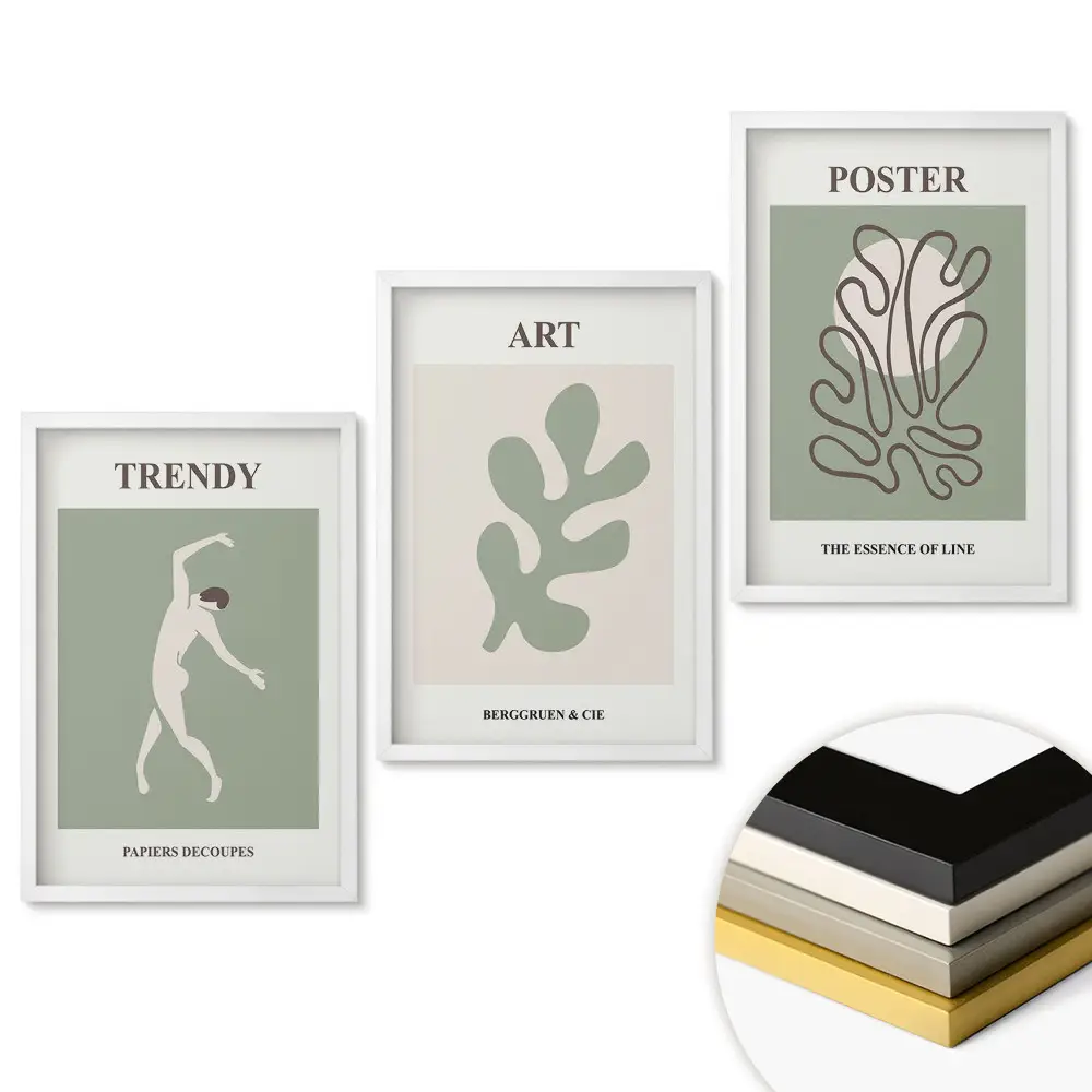 Keretezett triptichon Modern belső grafika