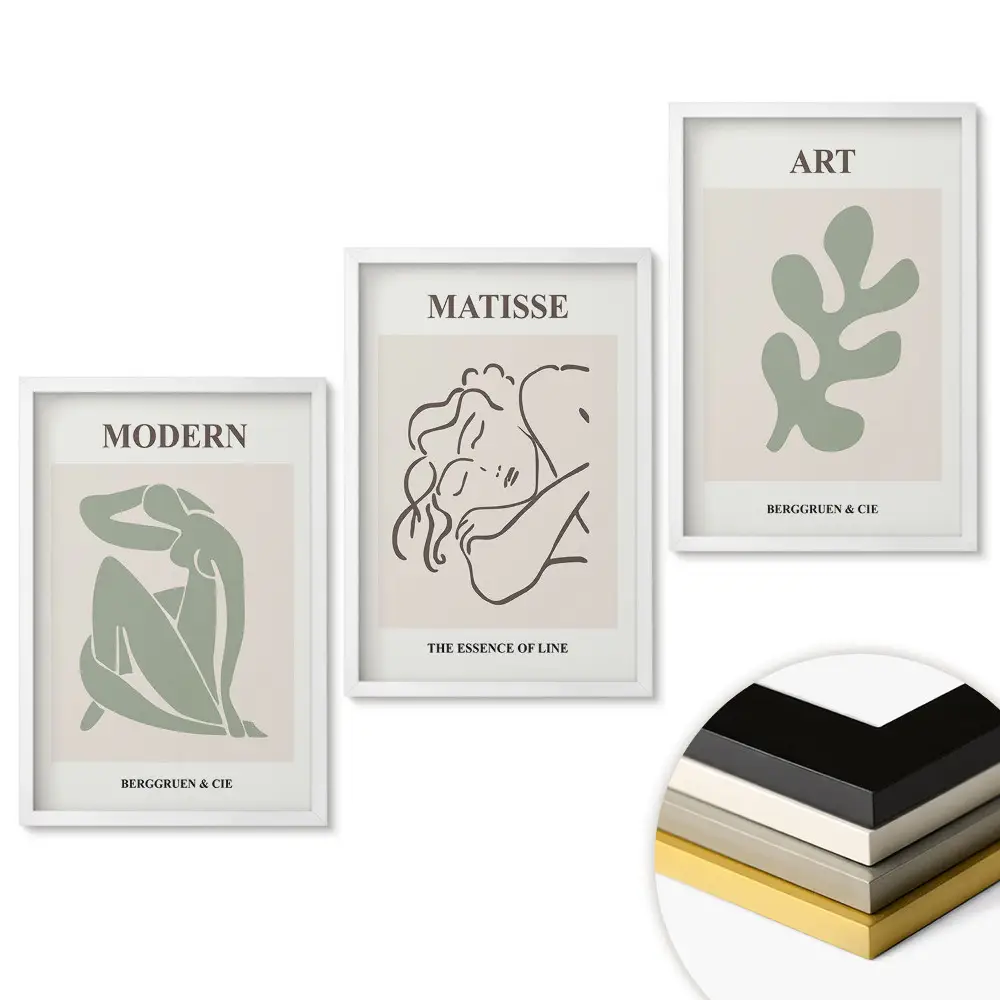 Keretezett triptichon Stílusos grafika, modern művészet ihlette
