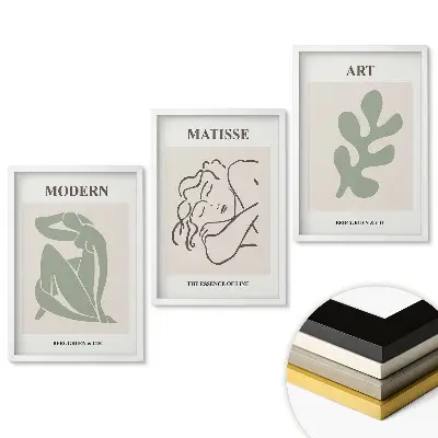 Keretezett triptichon Stílusos grafika, modern művészet ihlette