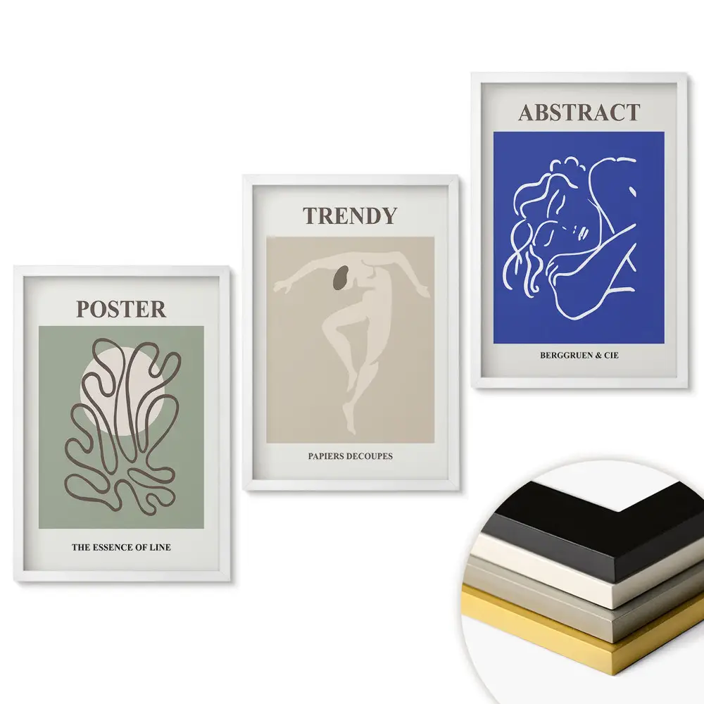 Keretezett triptichon Modern belső grafika