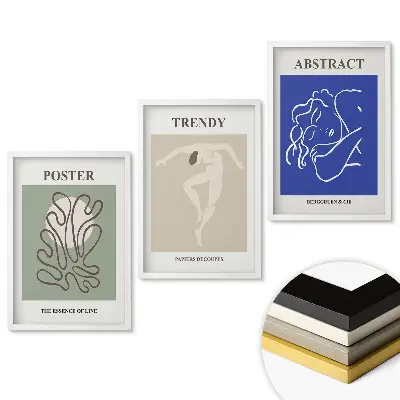Keretezett triptichon Modern belső grafika