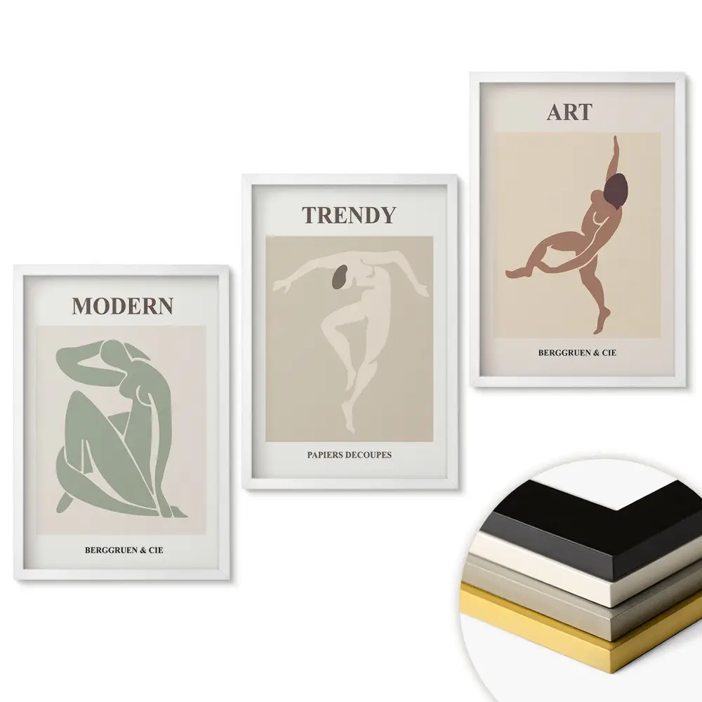 Keretezett kép szett Stílusos grafika modern változatban