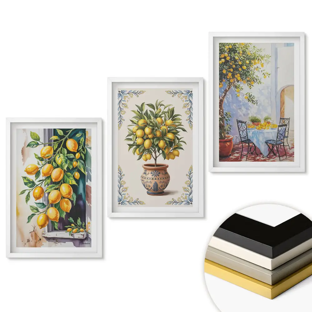 Keretezett kép szett Citrus inspirációk a dekoratív művészetben