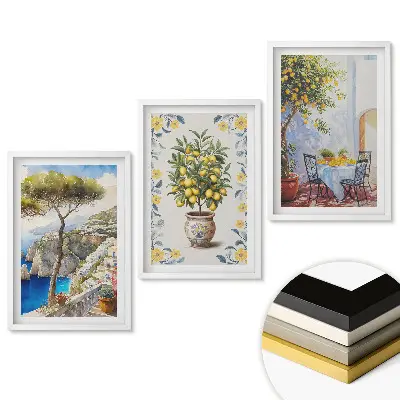 Keretezett triptichon Festői kilátás és citrusos inspirációk