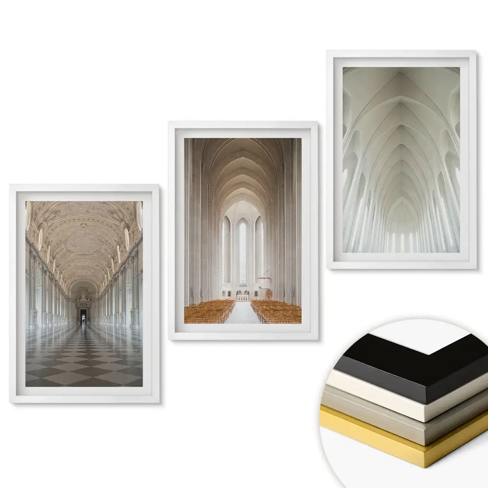 Keretezett triptichon Az építészet eleganciája minimalista stílusban