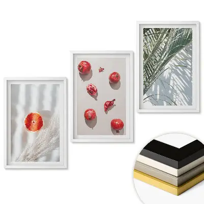 Keretezett triptichon Gyümölcsös inspirációk minimalista stílusban