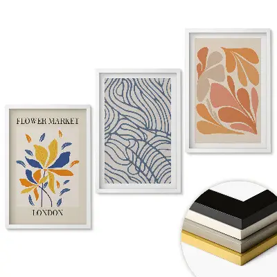 Virágos inspirációk modern stílusú keretezett triptichon
