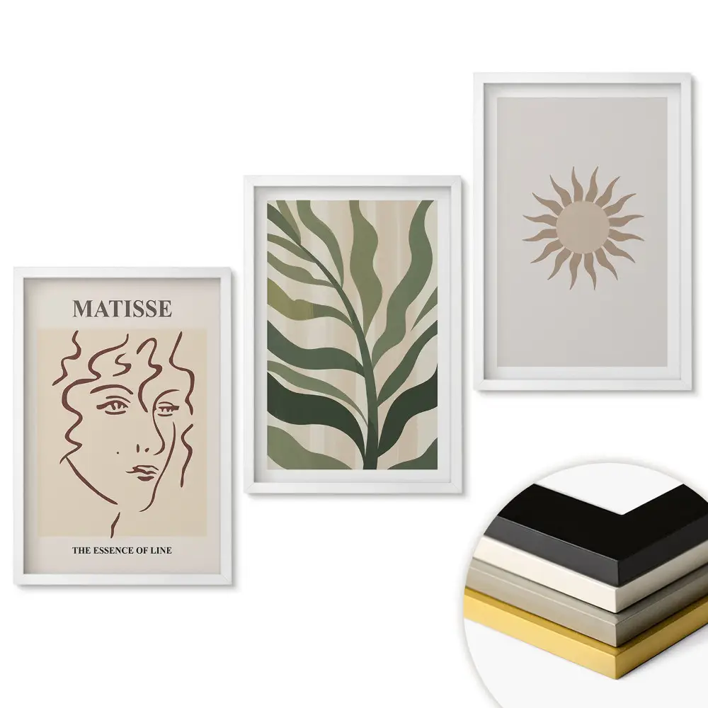 Absztrakt inspirációk minimalista stílusú keretezett képszett