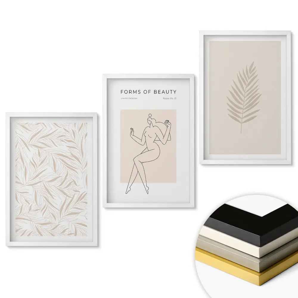 Keretezett kép szett Elegancia és természet minimalista stílusban