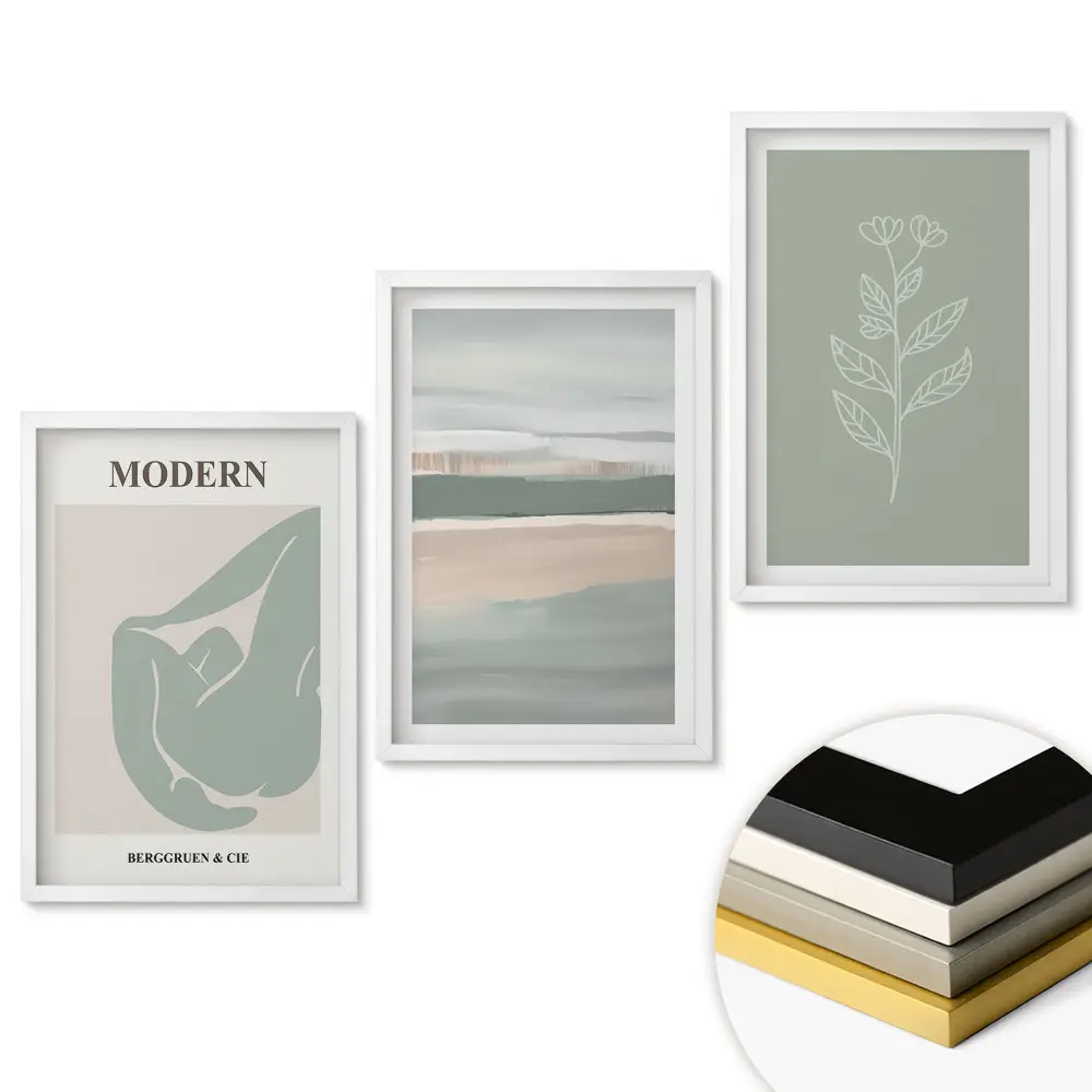 Keretezett kép szett Modern grafika finom színekben