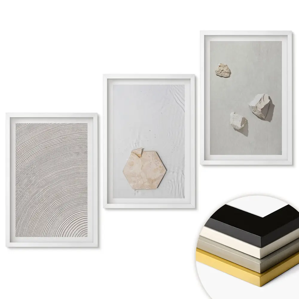 Keretezett triptichon Minimalista textúrák és formák a művészetben