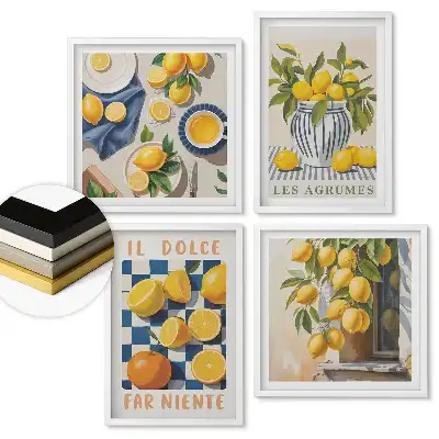Citrusos inspirációk sárga fali kép összeállítás
