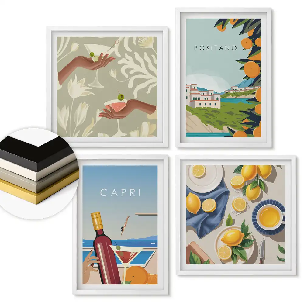 Fali kép összeállítás Olaszországi tájak: Capri és Positano