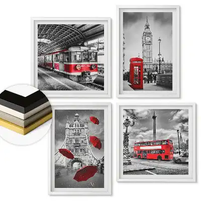 Vörös London monokróm fali kép összeállítás