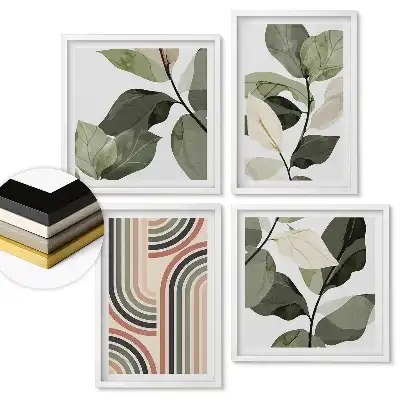 Növényi inspirációk modern stílusú falikép-összeállítás