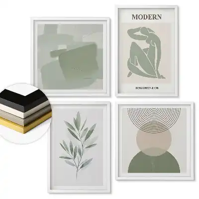 Többrészes keretezett kép Modern grafika visszafogott színekben