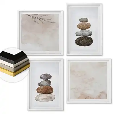 Kövek harmóniája finom háttéren falikép-összeállítás