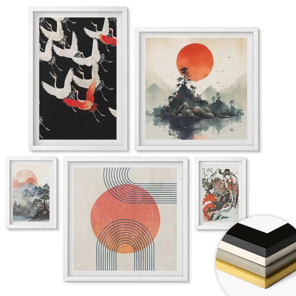Többrészes keretezett kép A természet és a művészet harmóniája a színekben