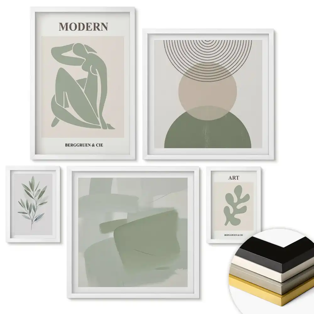 Fali galéria készlet Modern grafika visszafogott színekben