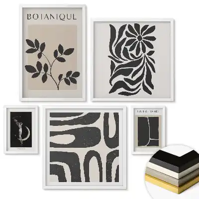 Többrészes keretezett kép Modern grafika minimalista stílusban