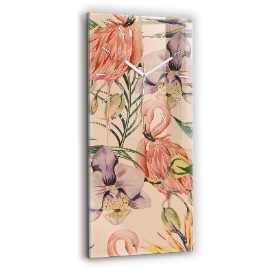 Négyszögletes üvegóra Trópusi pálmalevelek