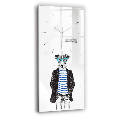 Négyszögletes üvegóra Kutya emberi testben