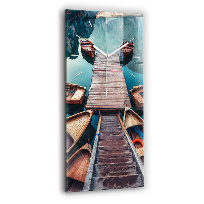 Négyszögletes üvegóra Híd és tó