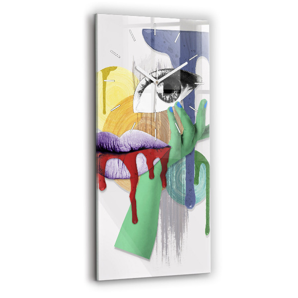 Négyszögletes üvegóra Szürrealista kollázs