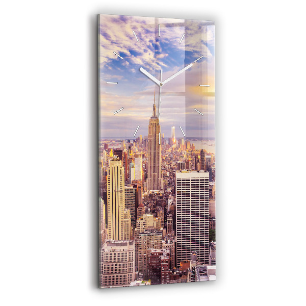 Négyszögletes üvegóra Naplemente New York