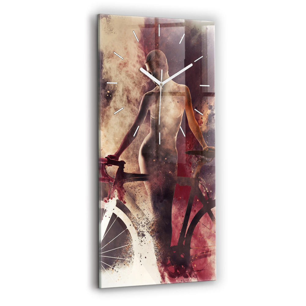 Téglalap alakú üvegóra Nő és kerékpár