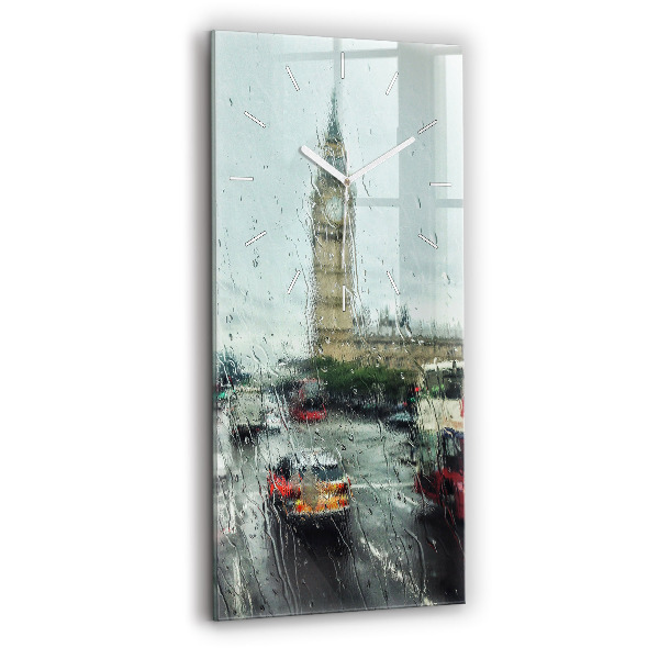 Négyszögletes üvegóra Esős London