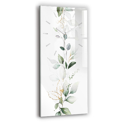 Négyszögletes üvegóra Absztrakt levelek