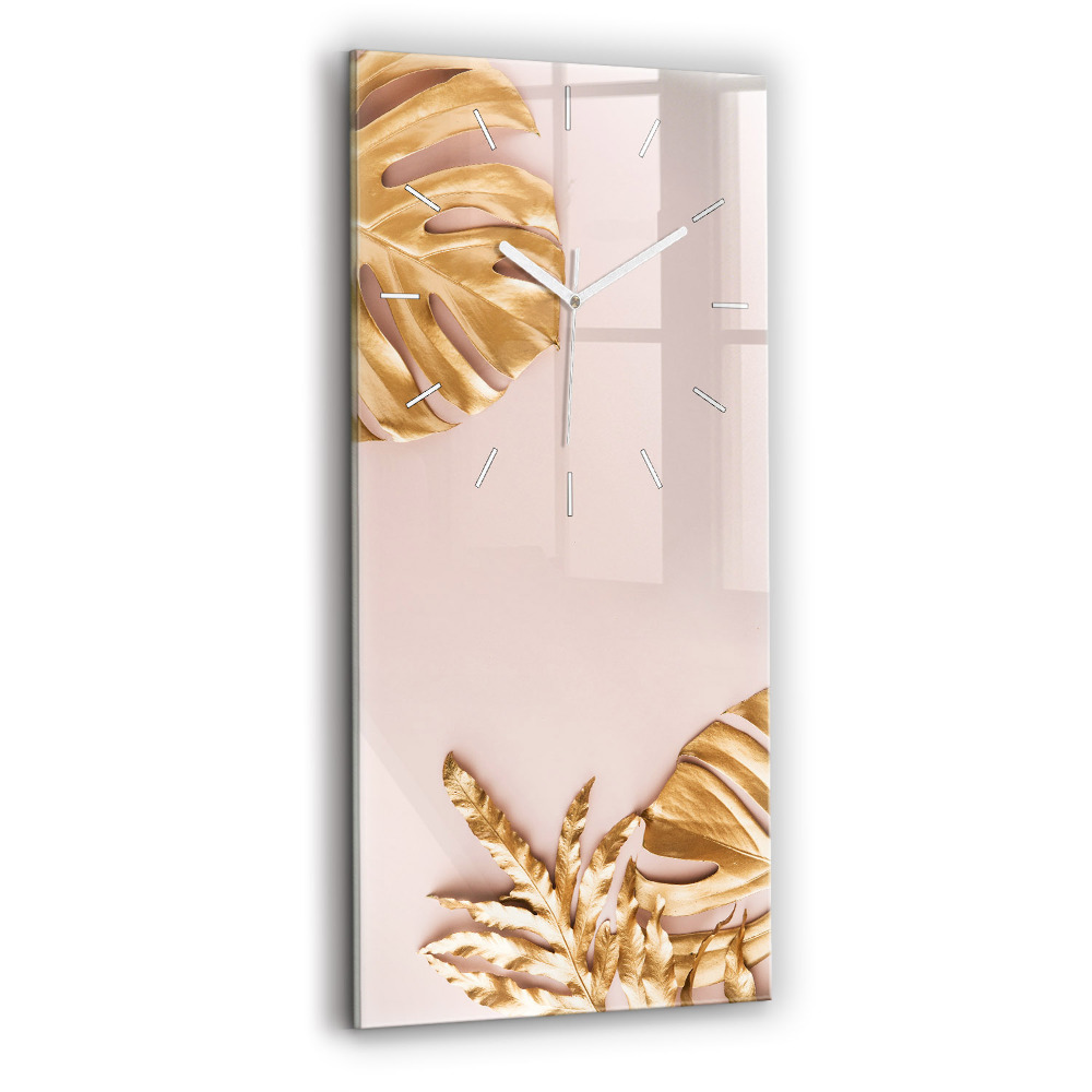 Téglalap alakú üvegóra Aranyló trópusi levelek