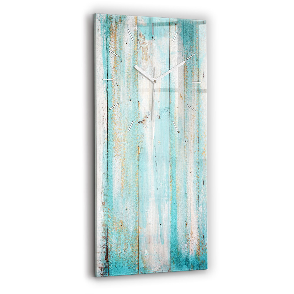 Négyszögletes üvegóra Kék deszkák