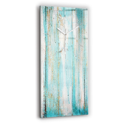 Négyszögletes üvegóra Kék deszkák