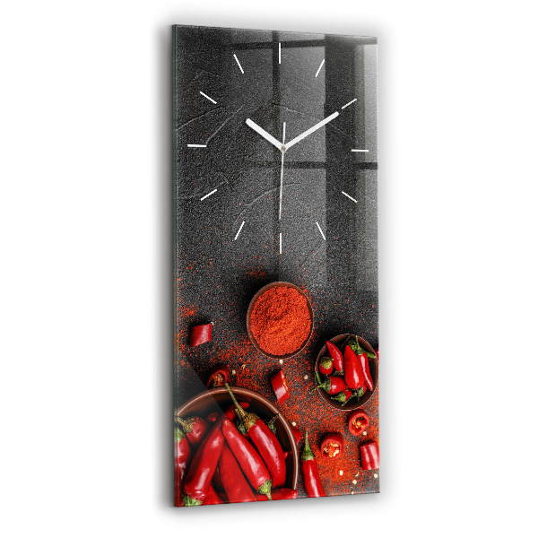 Négyszögletes üvegóra Piros paprika