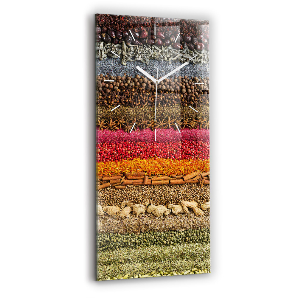 Négyszögletes üvegóra Fűszerek sorai