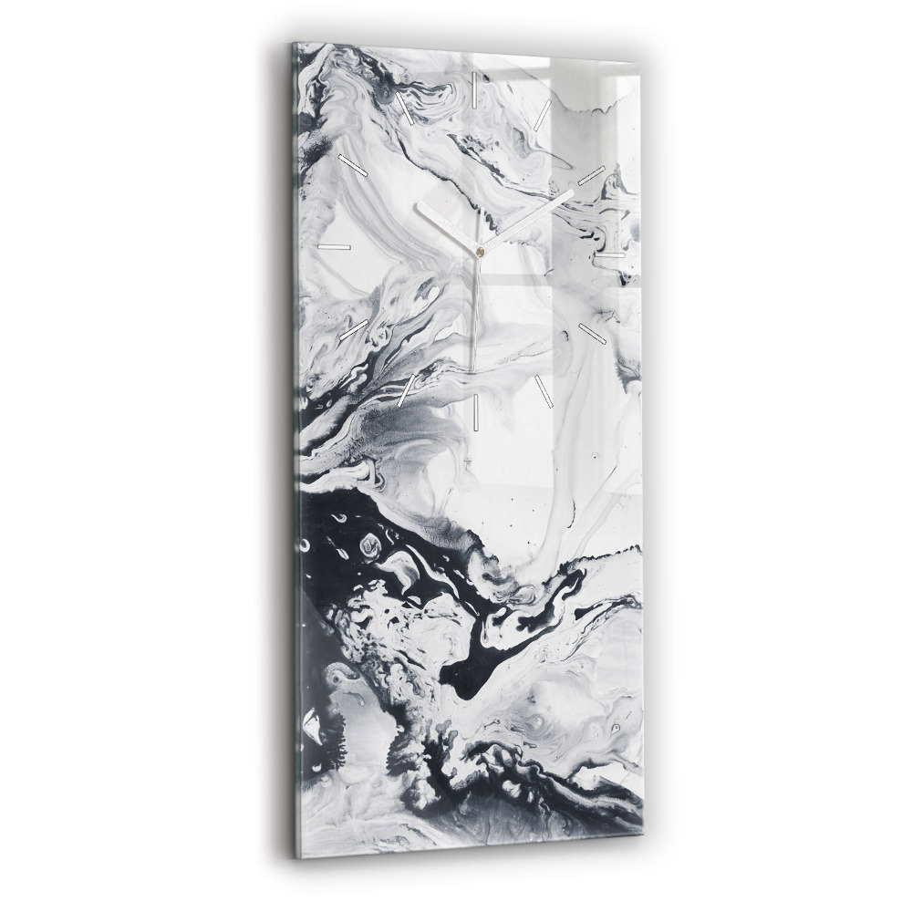 Négyszögletes üvegóra Absztrakt tinta márvány